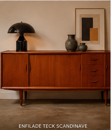 Enfilade scandinave en teck années 1960